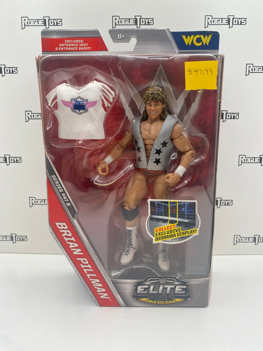 WWE Mattel Elite 47 flyin Brian Pillman with 2024 shirt and vest LIKE NEW