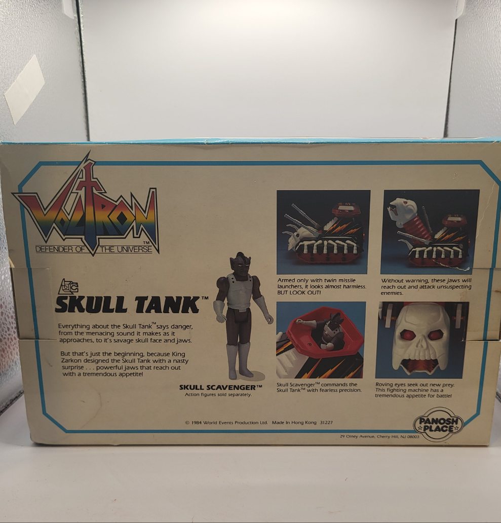 VINTAGE 1984 PANOSH store PLACE VOLTRON SKULL SCAVENGER TANK VEHICLE COMPLETE WORKS