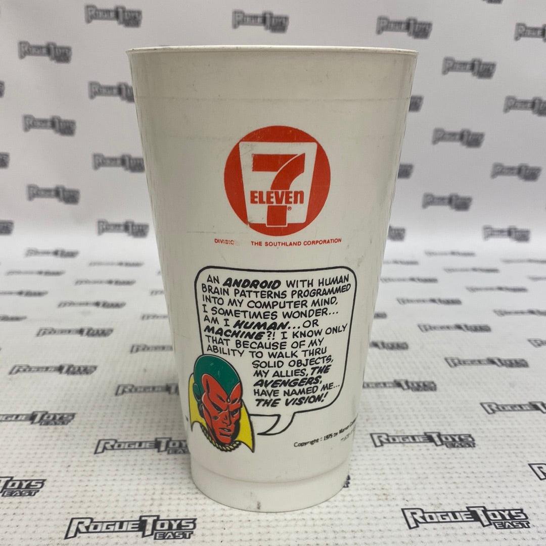 7 eleven captain america drinking glasses 1975 7 Eleven Slurpee Cups Marvel The Vision| Rogue Toys