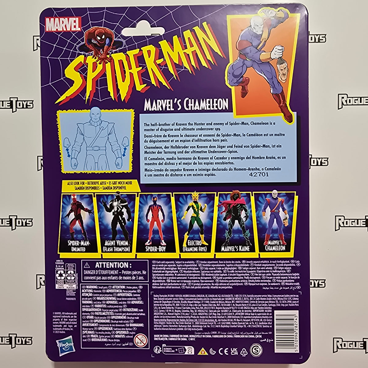 Hasbro Marvel Legends Spider-Man- Chameleon| Rogue Toys
