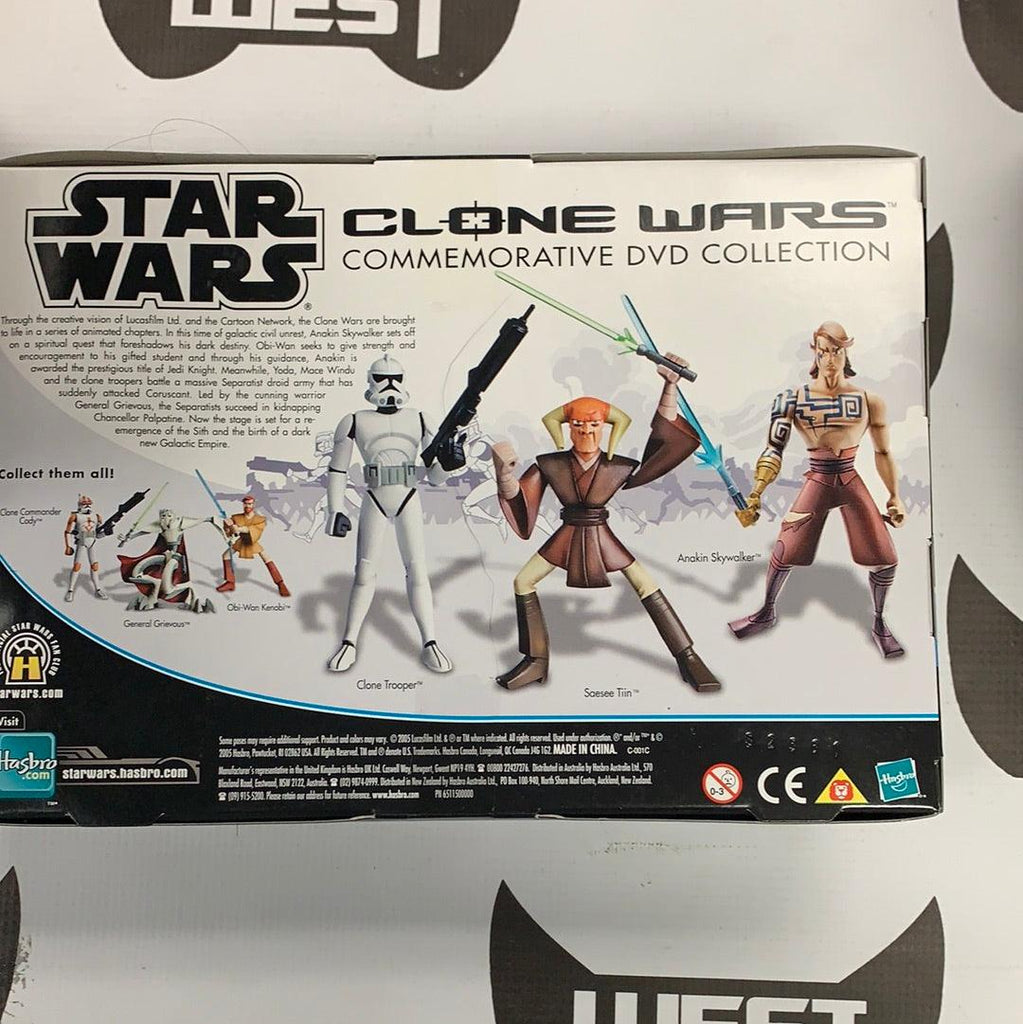 Hasbro - star wars clone wars - anakon skywalker & saesee tiin & clone