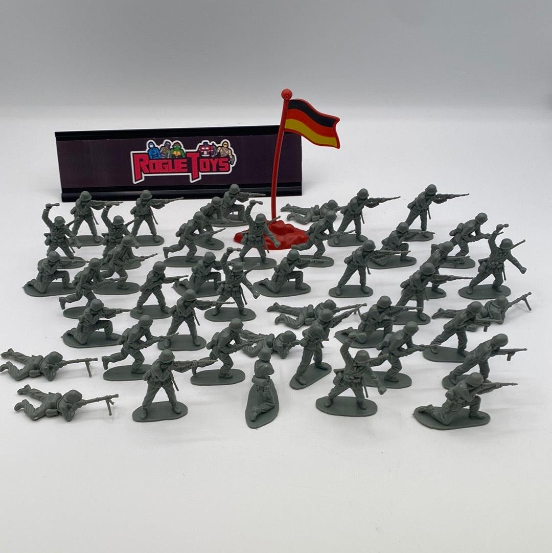 Gray Army Men Plastic (44) Pieces - Rogue Toys