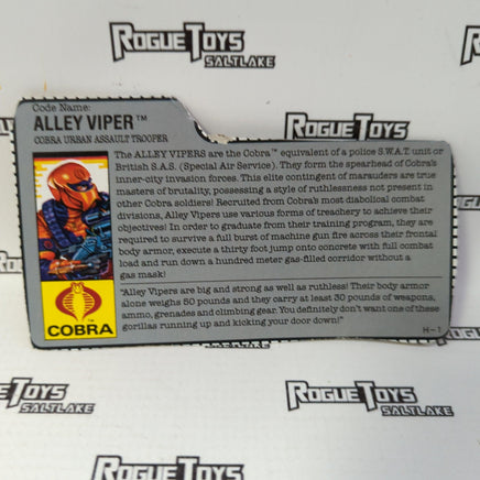 Hasbro G.I. Joe A Real American Hero 1989 Alley Viper - Rogue Toys