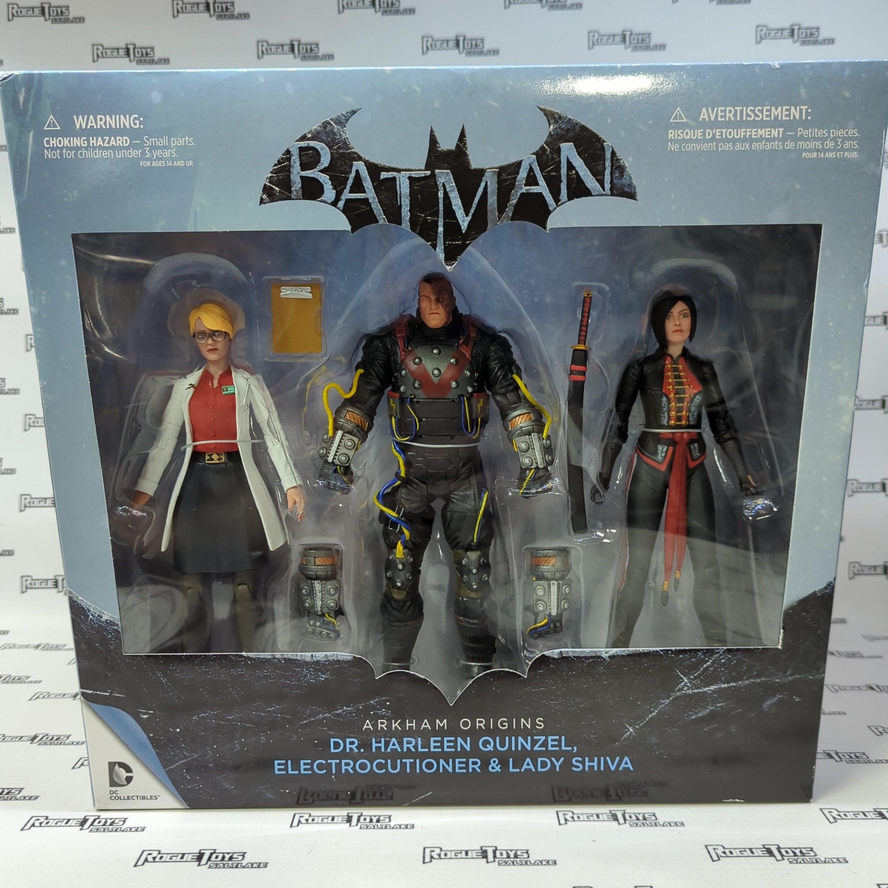 DC Collectibles Batman Arkham Origins Dr. Harleen Quinzel, Electrocutioner, Lady Shiva 3 pack - Rogue Toys