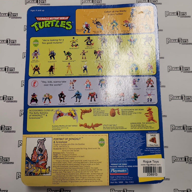 PLAYMATES Vintage TMNT, 1990, Wingnut & Screwloose - Rogue Toys
