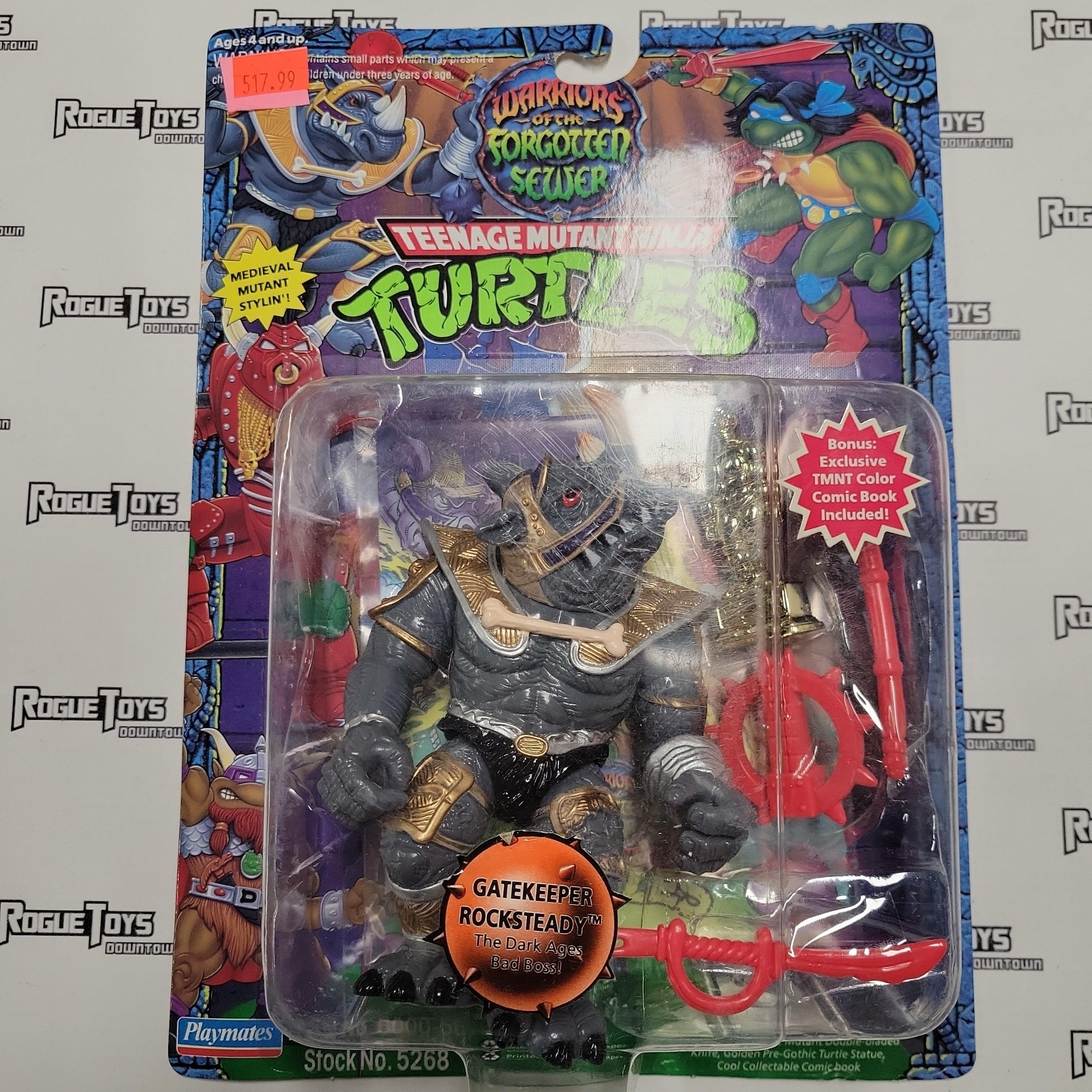 PLAYMATES Vintage TMNT, 1994, Warriors of the Forgotten Sewer, Gatekeeper Rocksteady
