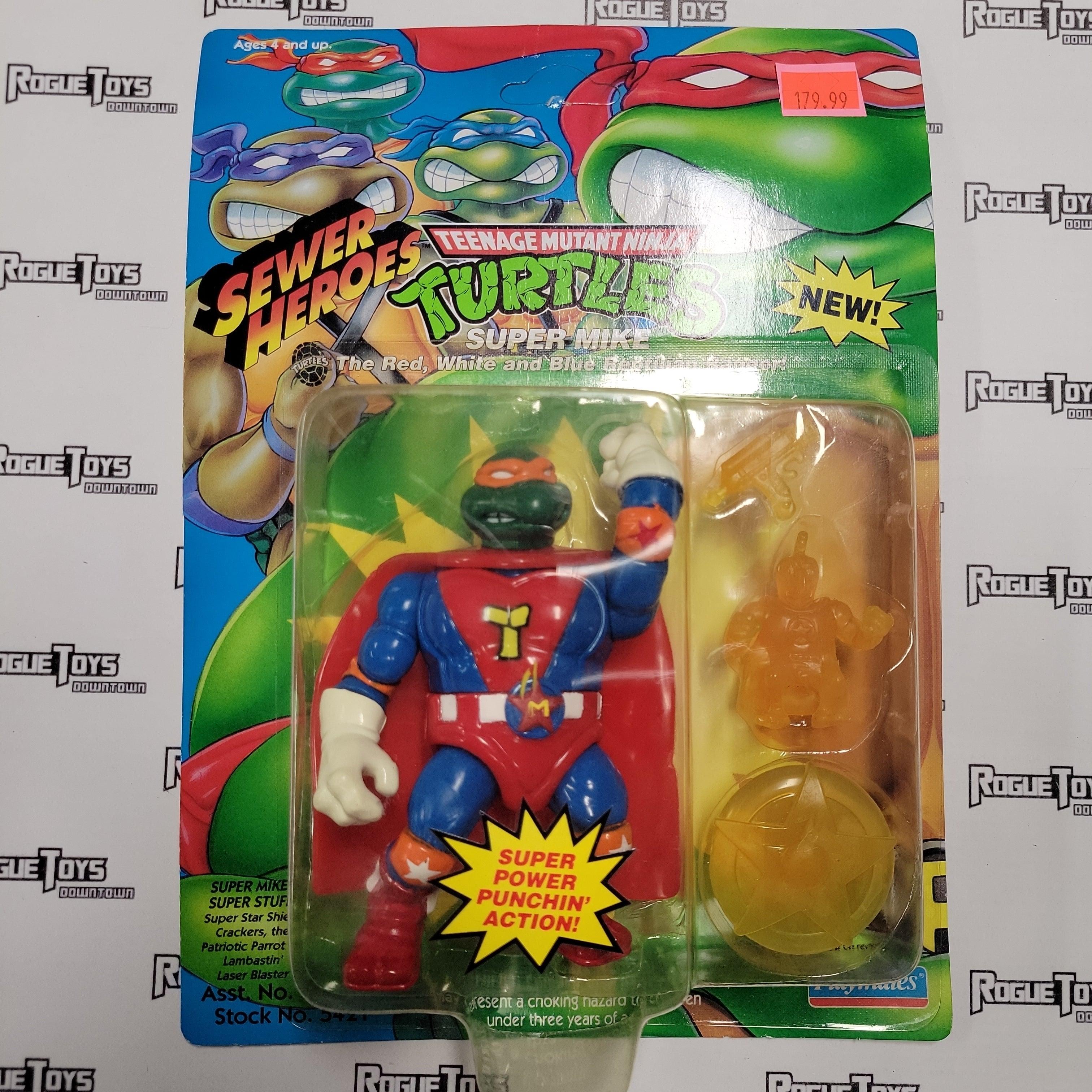 PLAYMATES Vintage TMNT, 1993, Sewer Heroes, Super Mike - Rogue Toys