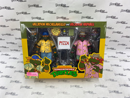 NECA TMNT Cartoon Vacation Michelangelo and Vacation Raphael (Open Box)
