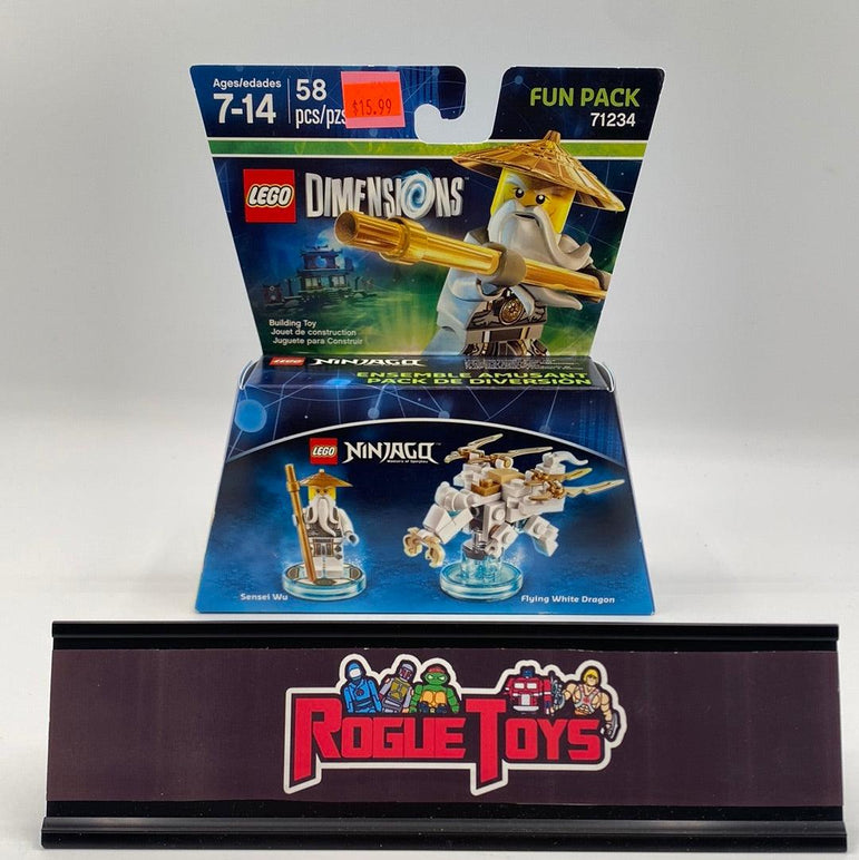 Lego Dimensions Fun Pack 71234 Ninjago Masters of Spinjitzu Sensei Wu & Flying White Dragon - Rogue Toys