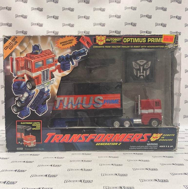 Hasbro 1992 Transformers Generation 2 Collectors Edition Autobot Leader Optimus Prime