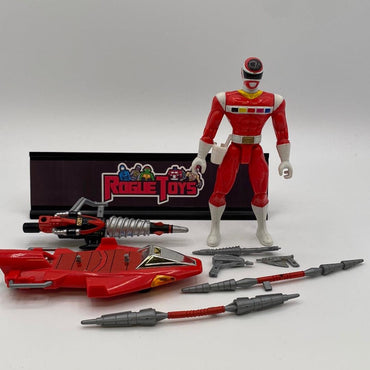 Bandai 1997 Power Rangers in Space Red Ranger & Galaxy Glider - Rogue Toys