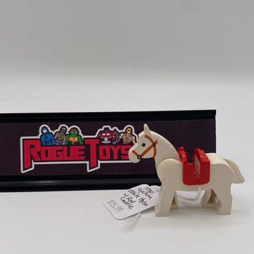 Lego System White Horse w/ Red Saddle