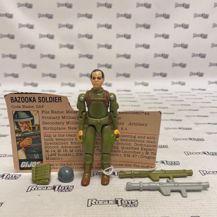 Hasbro 1982 Vintage GI-Joe Bazooka Soldier Zap w/ Weapons File