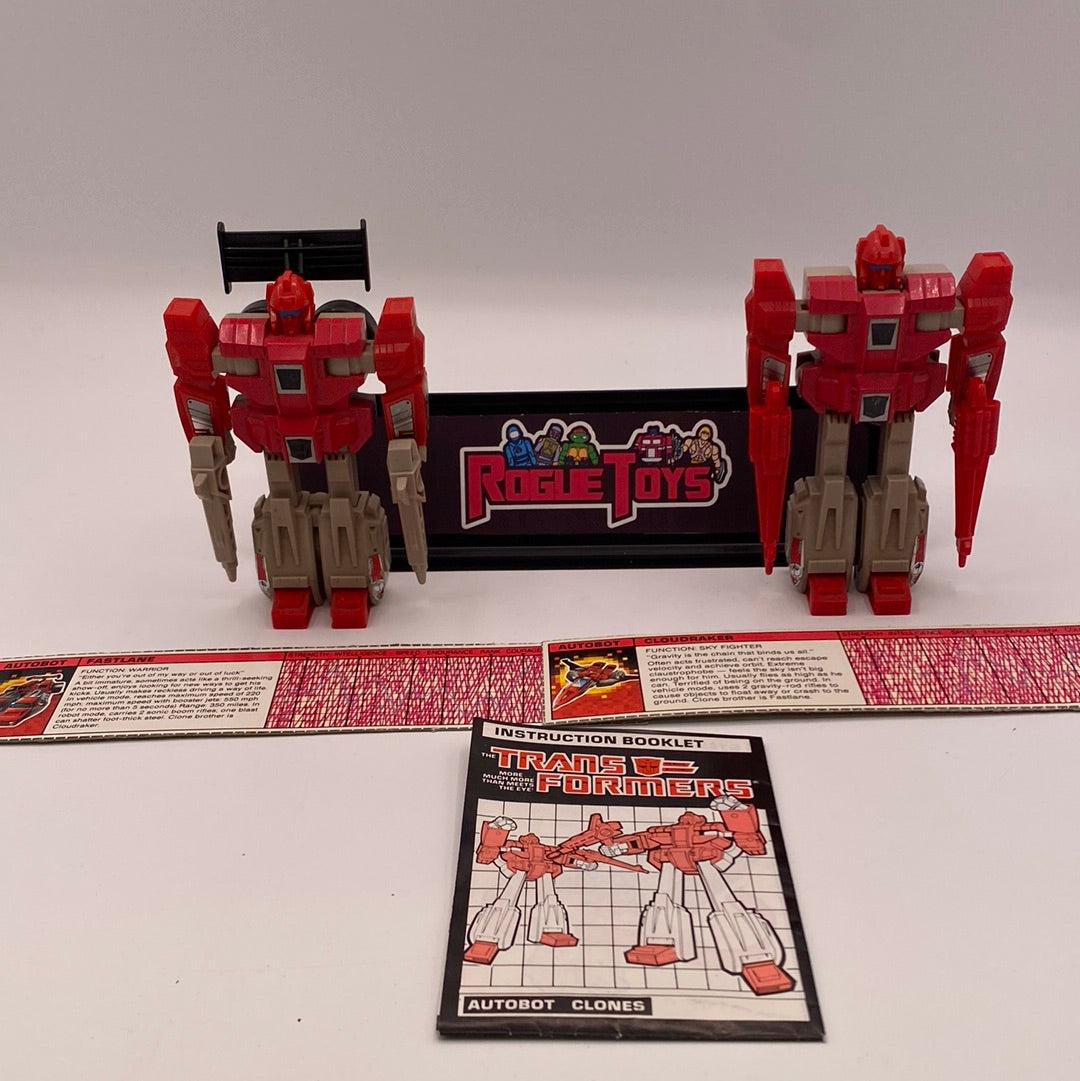 Hasbro 1987 Transformers G1 Autobot Clones Fastlane & Cloudraker