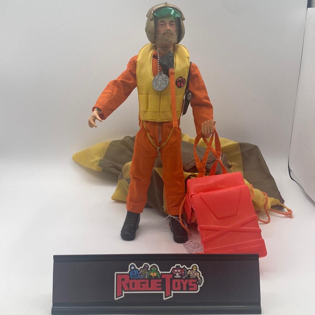 Hasbro 1970s Vintage GI Joe Adventure Team Air Adventurer w/ Jumpsuit, Gun, Holster, Air Vest, Pilot Helmet, and Prachute - Rogue Toys