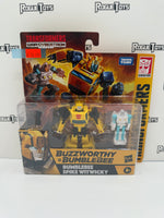Hasbro Transformers War for Cybertron Kingdom Core Class Buzzworthy Bumblebee Autobot Bumblebee and Spike Witwicky (Target Exclusive)