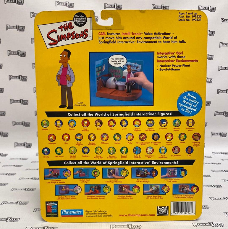 Playmates The Simpsons World of Springfield Interactive Figure Series 6 Carl - Rogue Toys