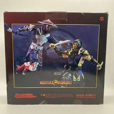 McFarlane Toys Mortal Kombat Scorpion Blackout & Raiden Uncompromising Defender (Open, Complete)