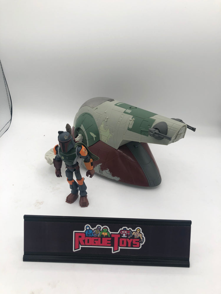 Disney store toy box star wars slave 1 with boba fett