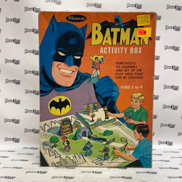 Whitman Batman Activity Box (Missing 11 of 25 Card Stands, Missing Penguin + Original Crayons - Rogue Toys