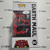 Funko POP STAR WARS 647- DARTH MAUL (autographed with JSA COA)