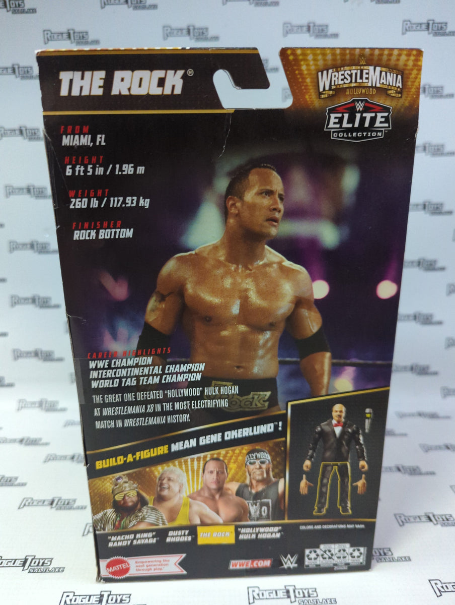 Mattel WWE Elite Collection WrestleMania Hollywood The Rock (Mean Gene ...