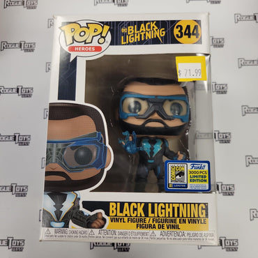 FUNKO POP! Heroes #344 DC Black Lightning, Black Lightning (San Diego Comic Con, 3000 Pcs Limited Edition) - Rogue Toys