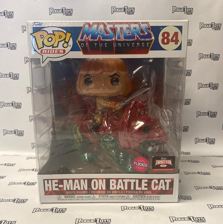 Funko Pop! Rides Masters of the Universe- He-Man on Battle Cat 84 Flocked Target Con Exclusive - Rogue Toys